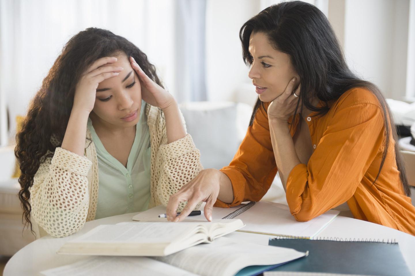 stressed student and parent