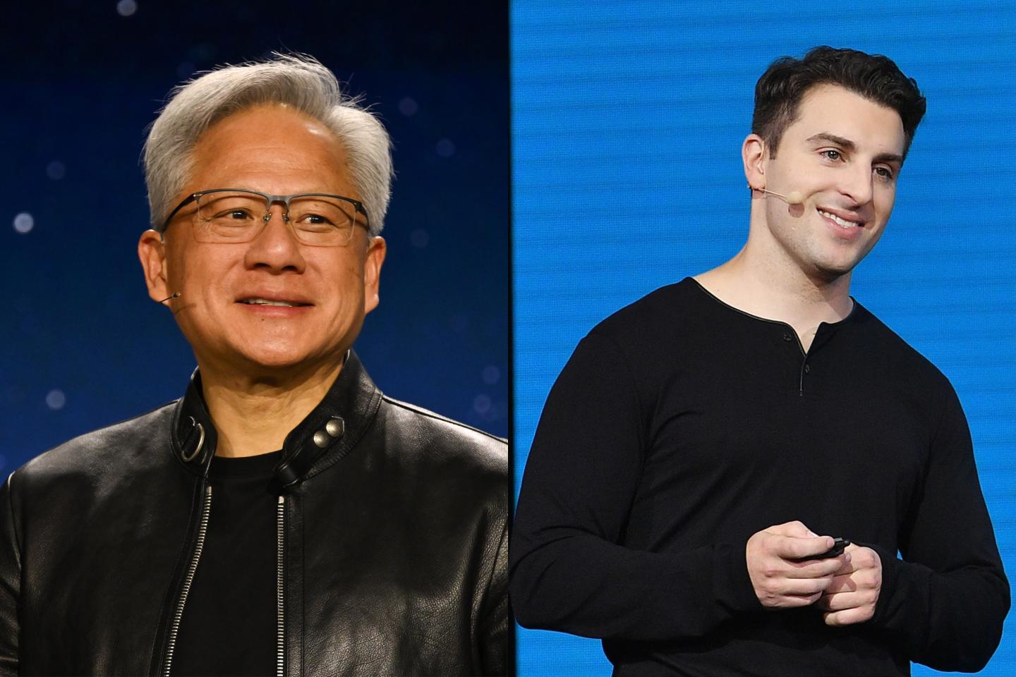 Nvidia CEO Jensen Huang (Left) and Airbnb CEO Brian Chesky (Right)
