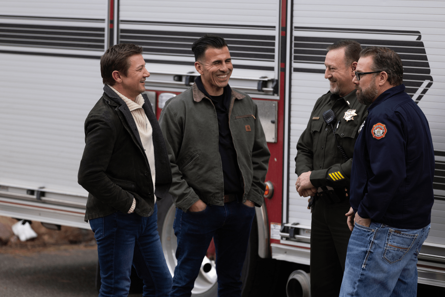 Jeremy Renner with his responders