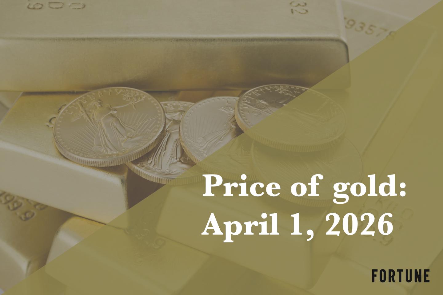 Current price of gold as of April 1, 2026