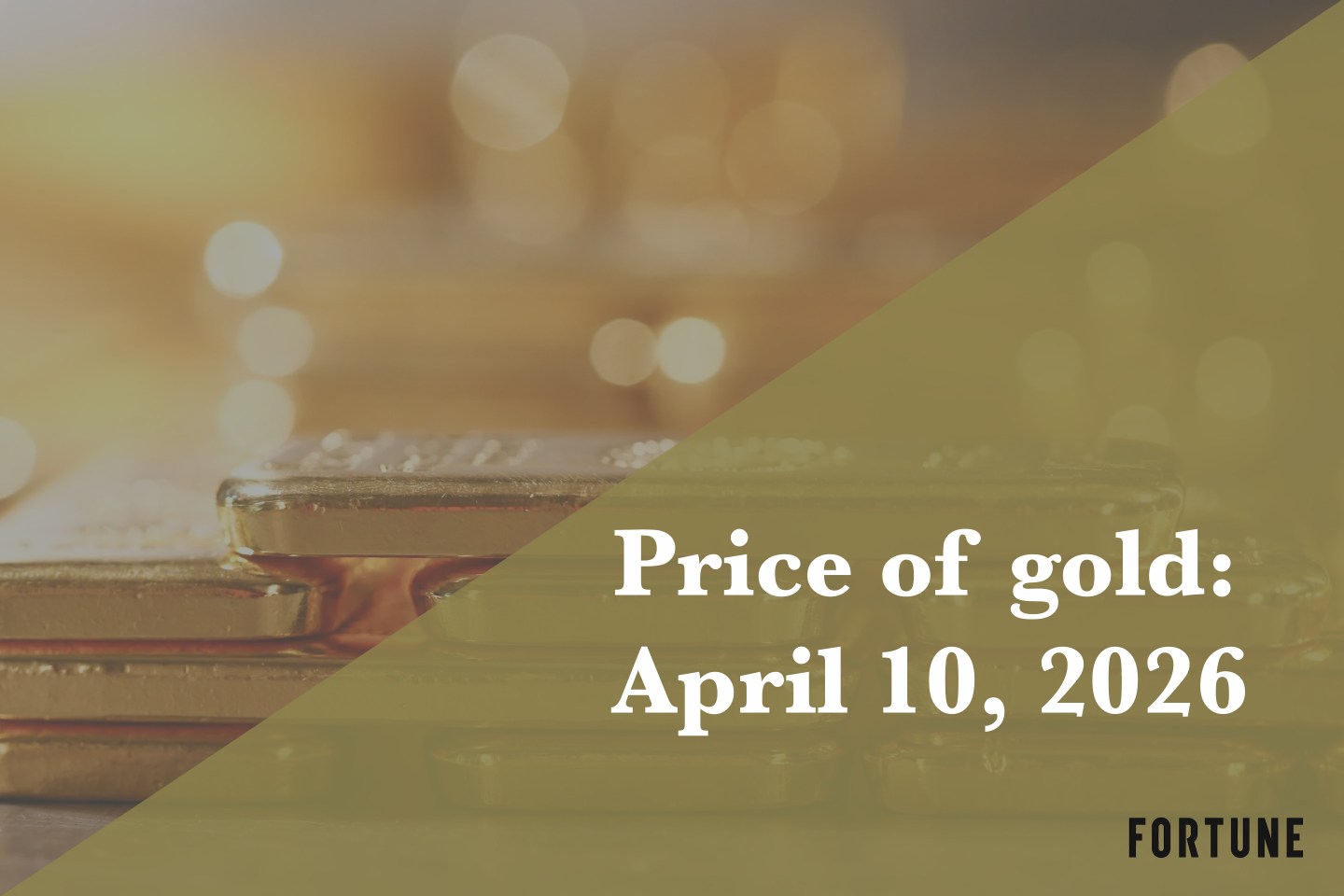Current price of gold as of April 10, 2026
