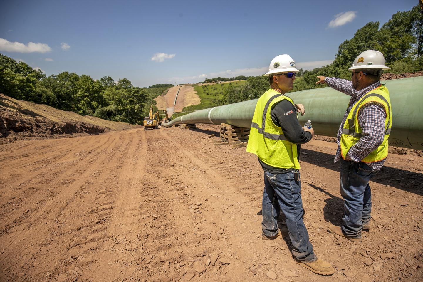 Williams employees work on an expansion of the Transco gas pipeline network in central Pennsylvania in 2021.