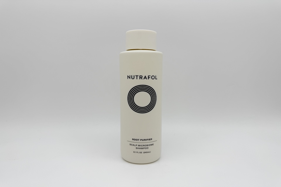 Nutrafol shampoo in our testing lab