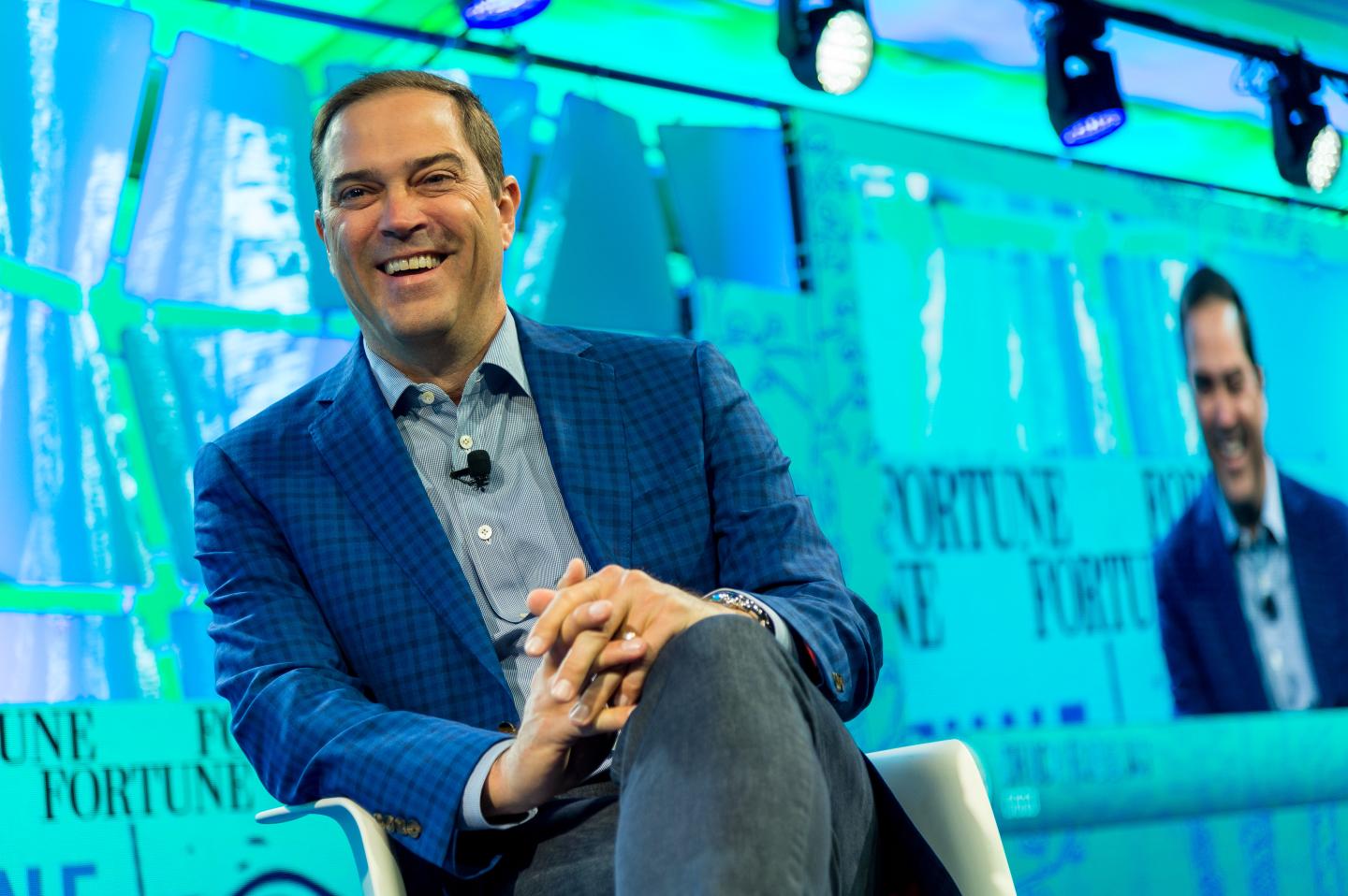 Cisco CEO Chuck Robbins, interviewed by Fortune’s Andrew Nusca, at Fortune Brainstorm Tech 2016 in Aspen, Colo. (Photo: Stuart Isett/Fortune)