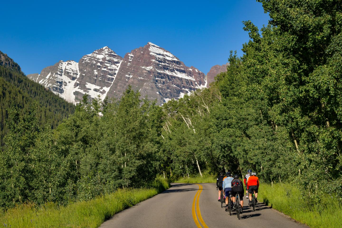 A photo taken during the Maroon Bells bicycle ride during Fortune Brainstorm Tech 2019 in Aspen, Colorado. (Photo: Fortune)