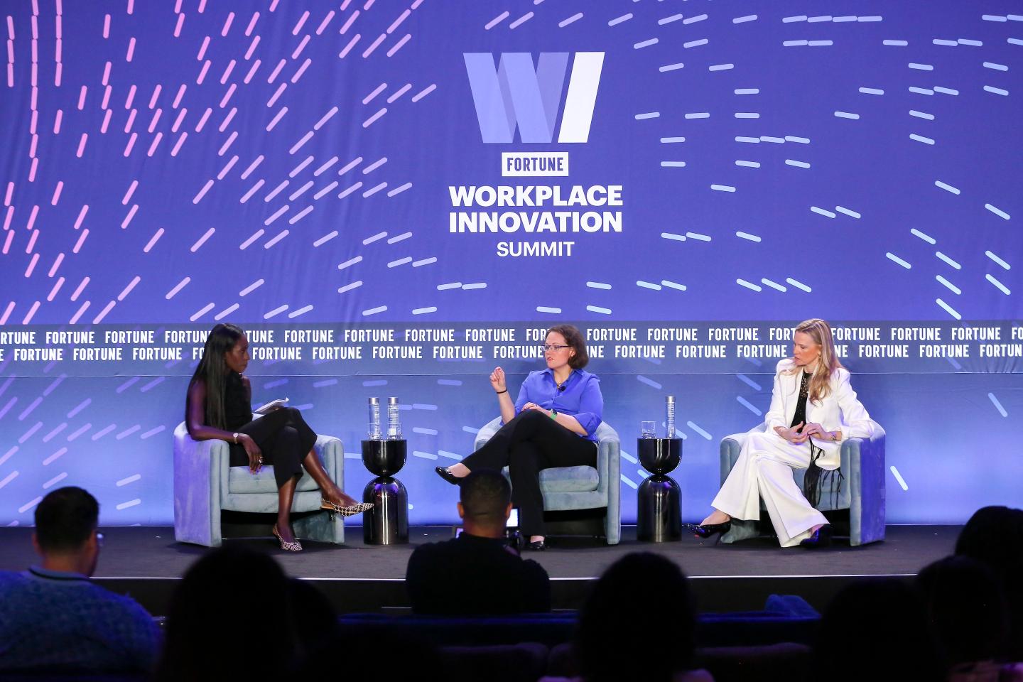 Fortune's Ruth Umoh; Svenja Gudell, chief economist, Indeed; and Becky Schmitt, chief people officer, PepsiCo at the Fortune Workplace Innovation Summit, Tuesday, May 19, 2026 at the St. Regis Hotel in Atlanta.