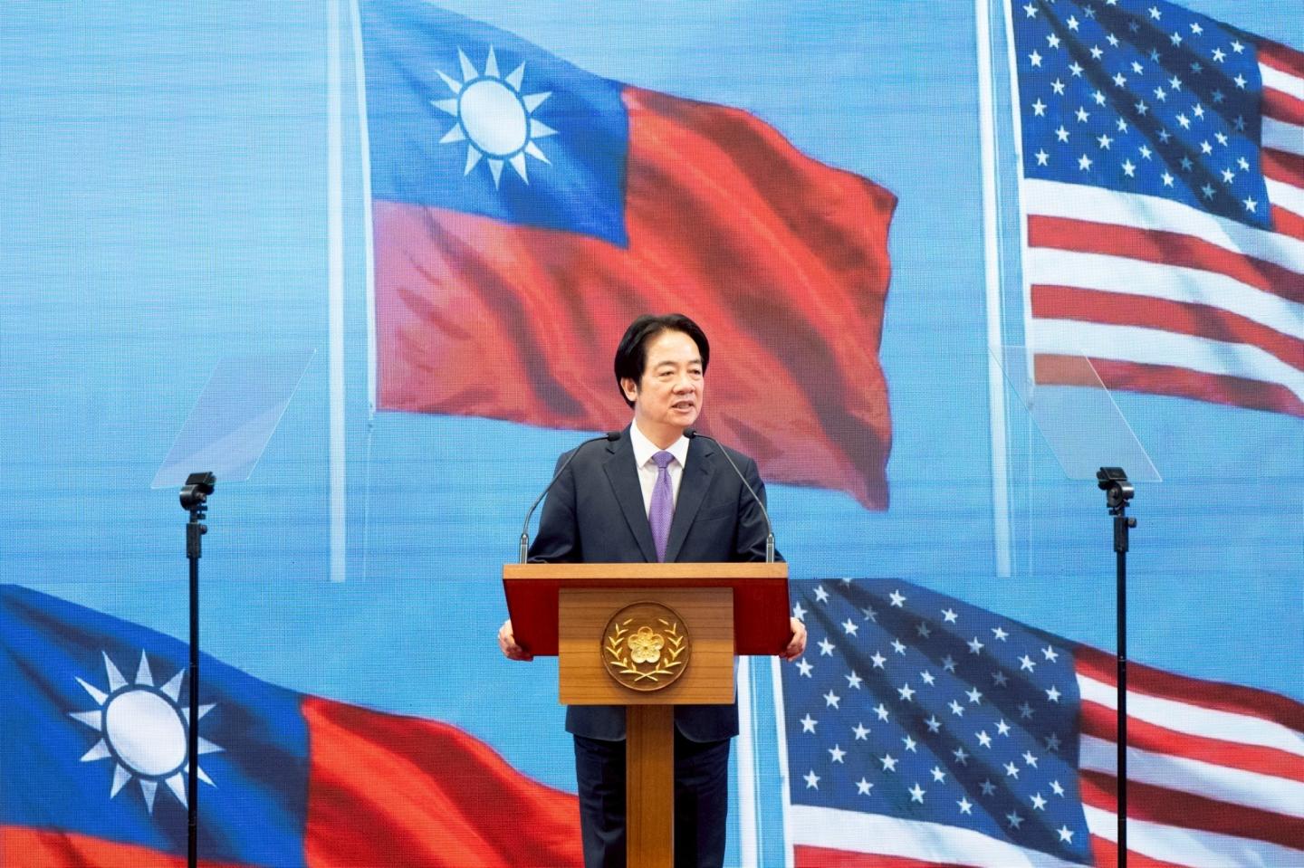 Taiwan's President Lai Ching-te speaks during a press conference on "Taiwan-U.S. Economic Prosperity Partnership" in Taipei, Taiwan on Feb. 3, 2026.