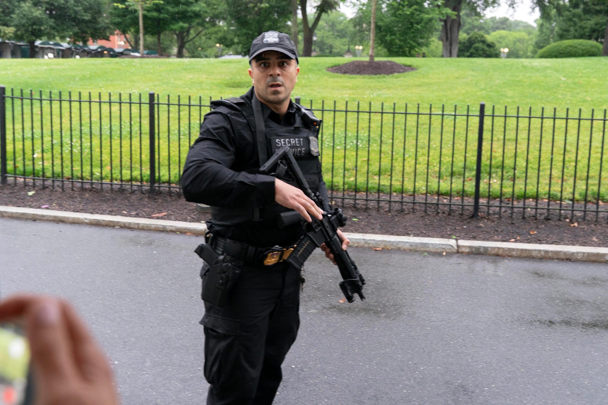 Law enforcement authorities are responding to reports of shots fired near White House while Trump was inside