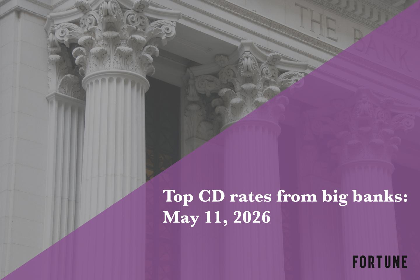 Top CD rates from major banks May 11, 2026: Chase CDs, Bank of America CDs, Citibank CDs, and more