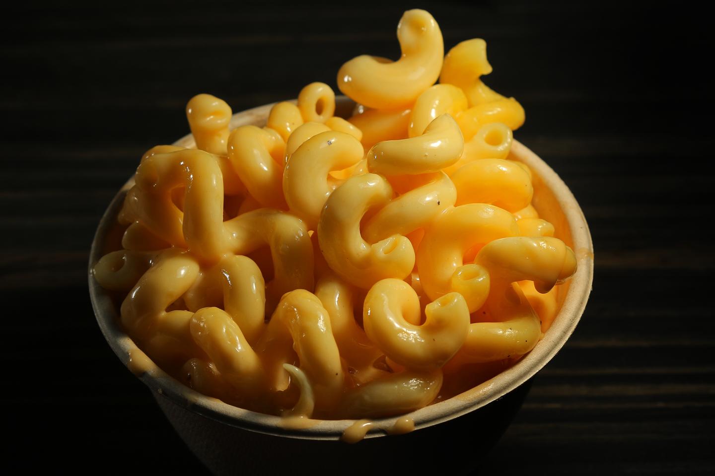 Photo of a bowl of mac and cheese