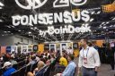 Attendees sit to watch a speech during the 2023 Consensus conference in Austin, Texas