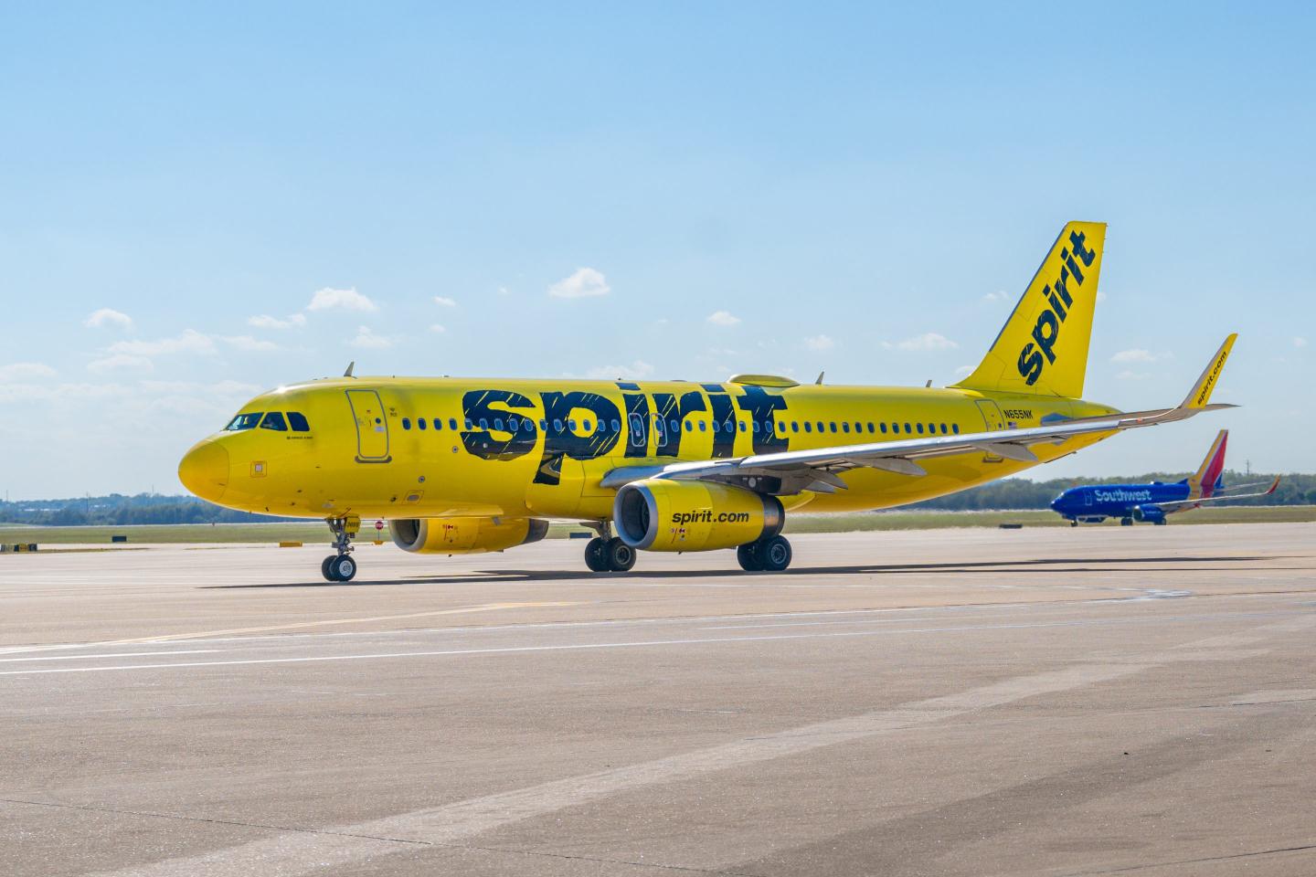 A Spirit Airlines aircraft prepares to depart from the Austin-Bergstrom International Airport on November 13, 2024 in Austin, Texas. 