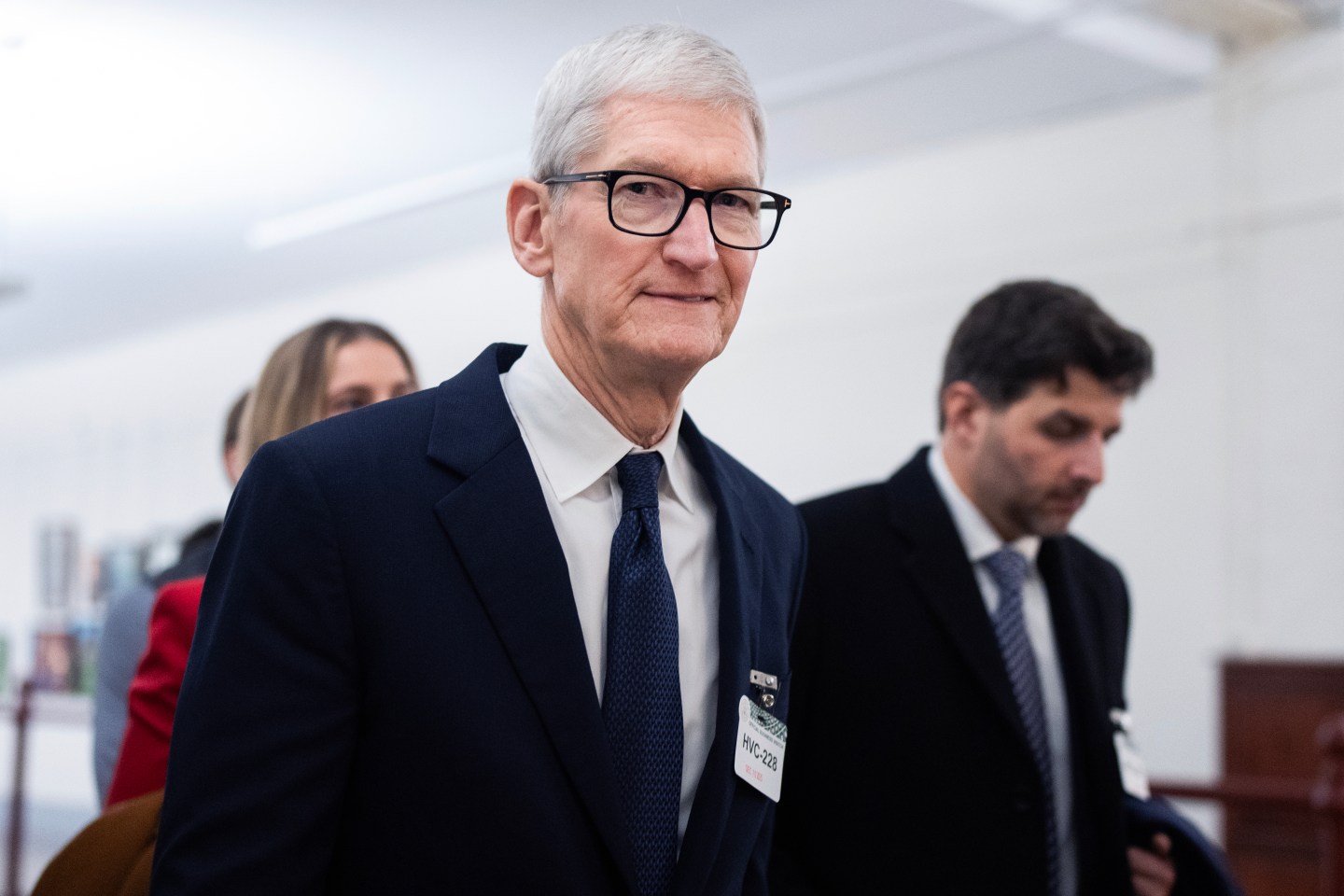 Apple CEO Tim Cook in Washington, D.C. on December 10, 2025. (Tom Williams/CQ-Roll Call/Getty Images)