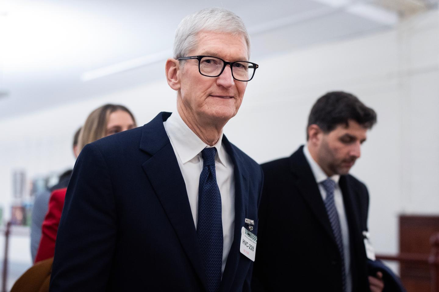 Apple CEO Tim Cook in Washington, D.C. on December 10, 2025. (Tom Williams/CQ-Roll Call/Getty Images)
