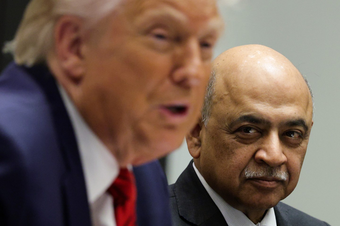 IBM CEO Arvind Krishna (right) and U.S. President Donald Trump in the White House on December 10, 2025 in Washington, D.C. (Photo: Alex Wong/Getty Images)