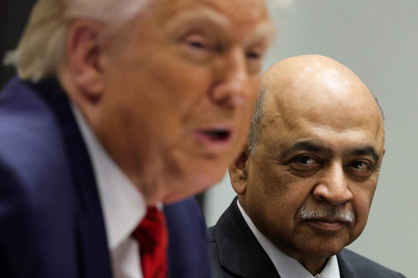 IBM CEO Arvind Krishna (right) and U.S. President Donald Trump in the White House on December 10, 2025 in Washington, D.C. (Photo: Alex Wong/Getty Images)