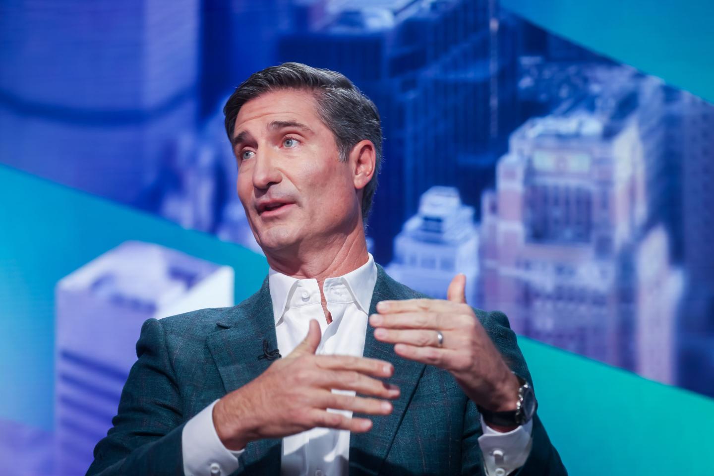Brian Niccol, chief executive officer of Starbucks, during a Bloomberg Television interview in New York on Jan. 30, 2026.
