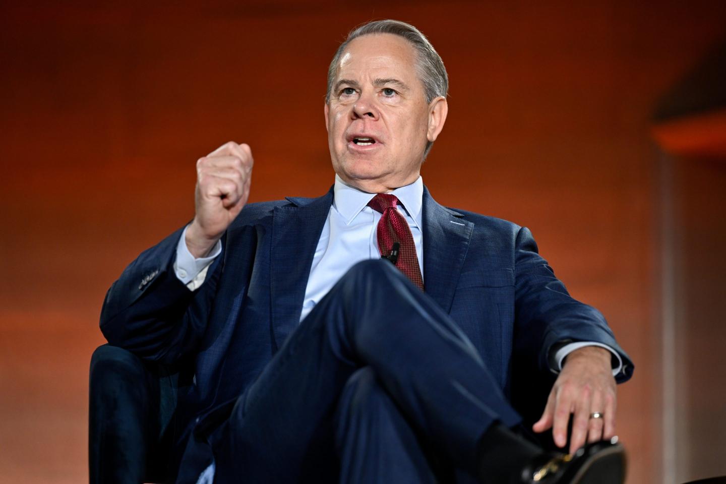 John Ketchum, CEO of NextEra Energy, speaks during BlackRock's 2026 Infrastructure Summit in Washington, DC, on March 11, 2026. Photographer: Daniel Heuer/Bloomberg via Getty Images