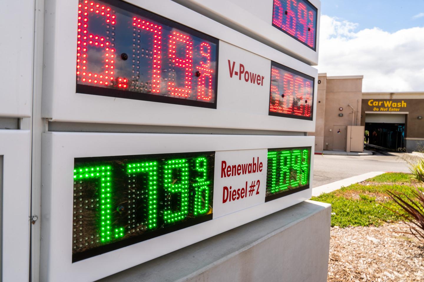 high gas prices on display, $6.79 per gallon