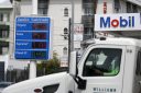 Gas prices at more than $6 a gallon are displayed at a Mobil station on May 04, 2026 in Los Angeles, California.