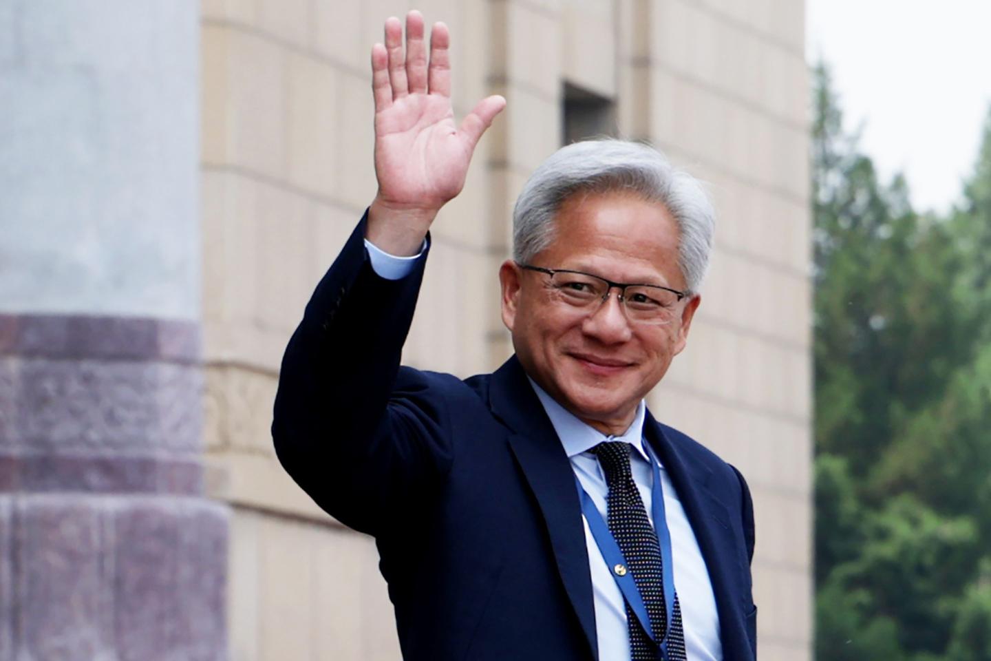 Jensen Huang waving
