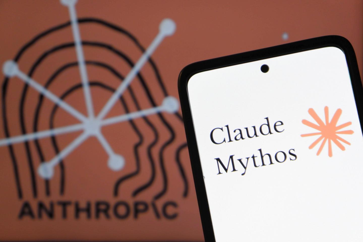 Claude Mythos shown on a smartphone screen.