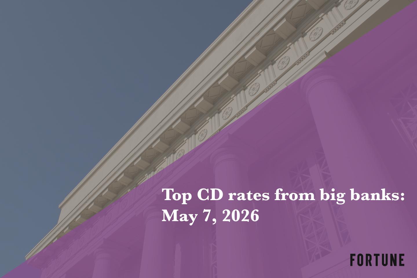Top CD rates from major banks May 7, 2026: Chase CDs, Bank of America CDs, Citibank CDs, and more
