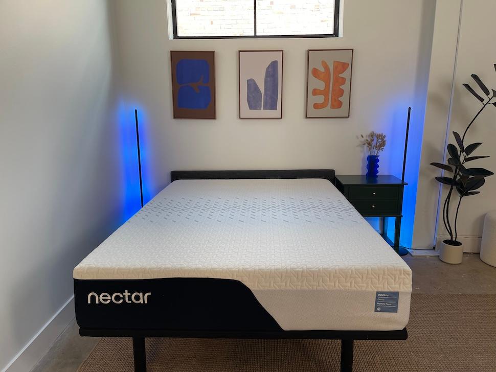 The Nectar Classic Memory Foam mattress on an adjustable bed