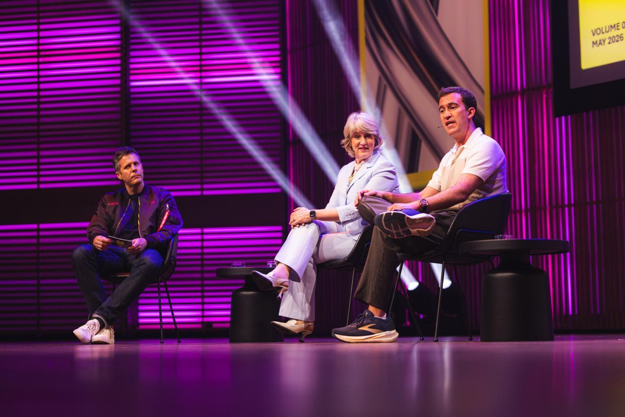 Julie Linn Teigland, Global Vice Chair of Alliances and Ecosystems at EY, speaking at Mews Unfold, Amsterdam.