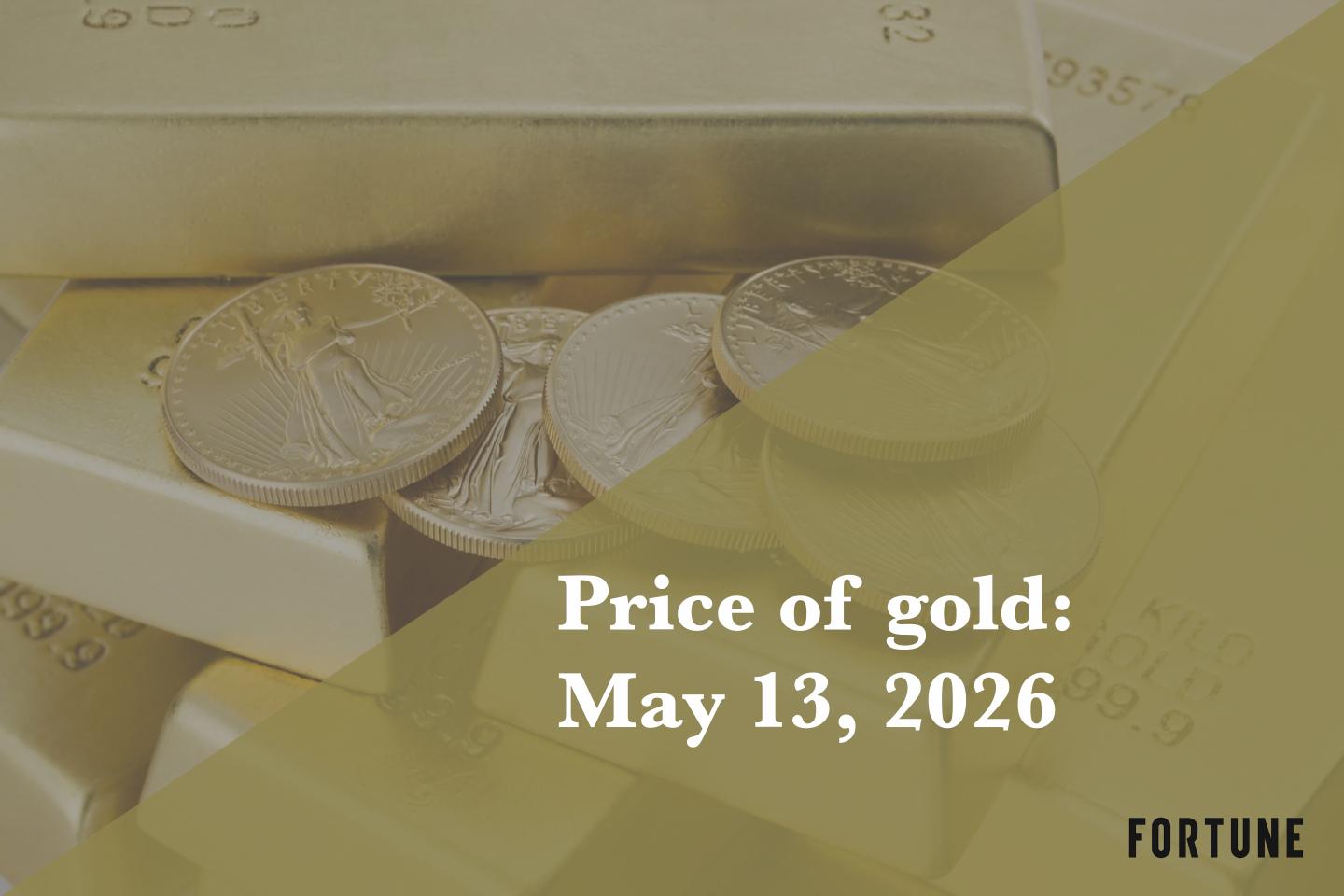 Current price of gold as of May 13, 2026