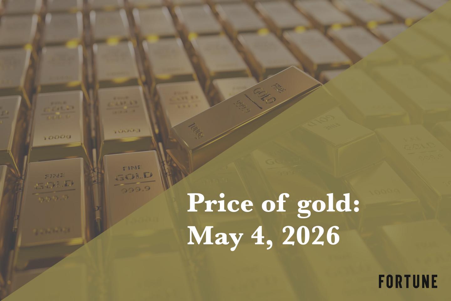 Current price of gold as of May 4, 2026