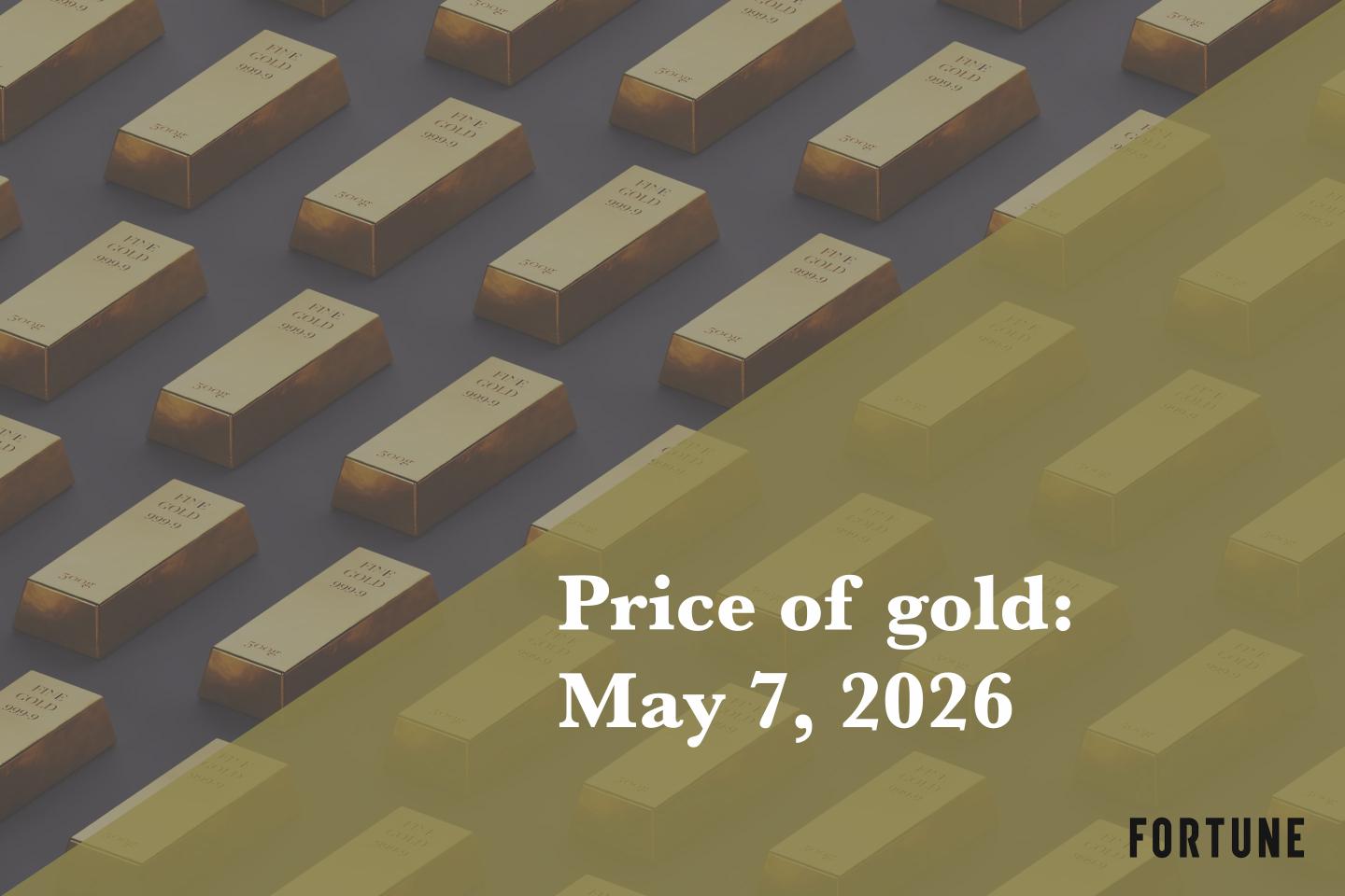 Current price of gold as of May 7, 2026