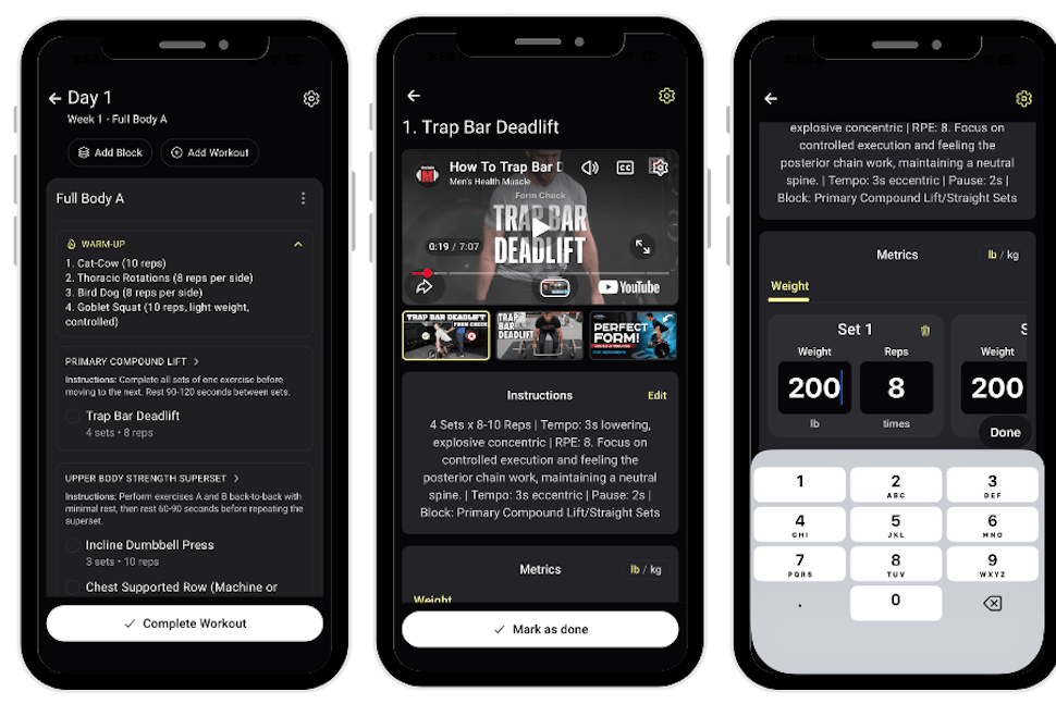 TR(AI)NER App screenshots