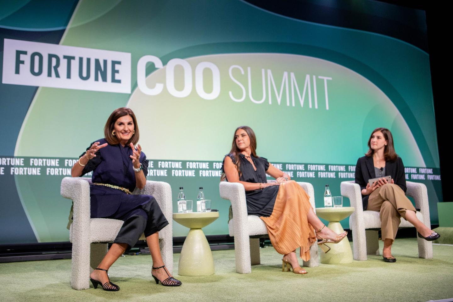 Sarah Franklin, Chief Executive Oﬃcer of Lattice, and Francine Katsoudas, EVP and Chief People, Policy and Purpose Oﬃcer at Cisco, speak at Fortune's COO Summit with Kristin Stoller, Editorial Director at Fortune.