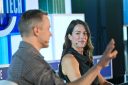 Geoffrey von Maltzahn and Kimberly Powell on stage at Fortune Brainstorm Tech
