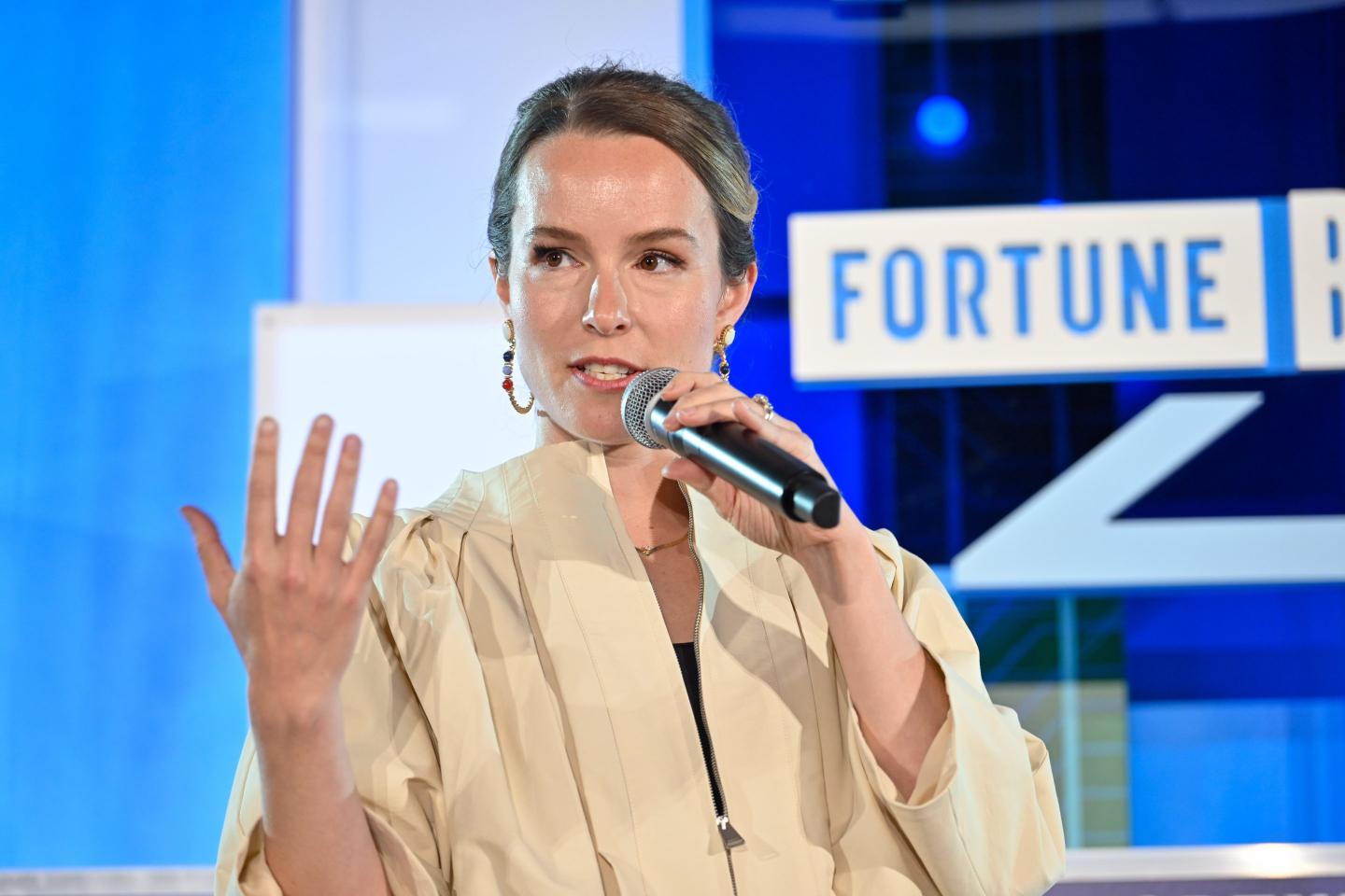 Bridgit Mendler speaking at Fortune's conference