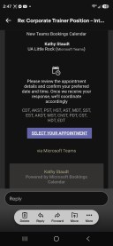 screenshot shows an invitation to a teams meeting