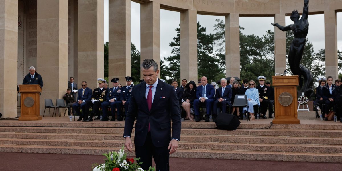 During D-Day speech in France, Hegseth invokes immigration and says &lsquo;When will European capitals do something about that invasion?&rsquo;
