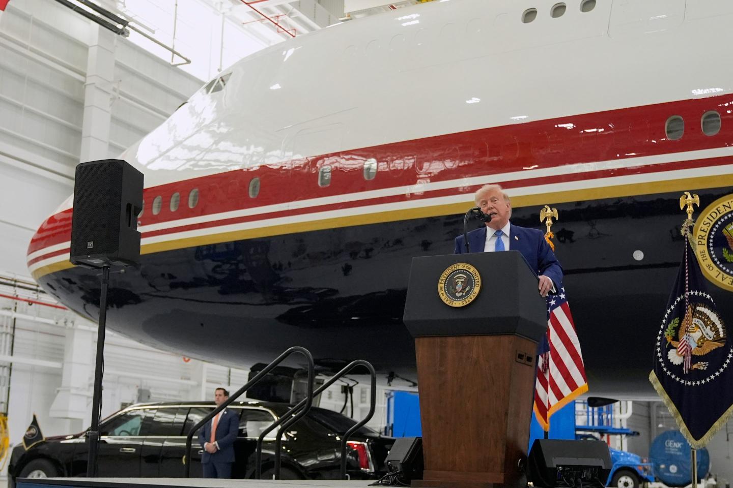 Trump shows off new Air Force One, a gift from Qatar, and admits ‘a normal president wouldn’t do this’
