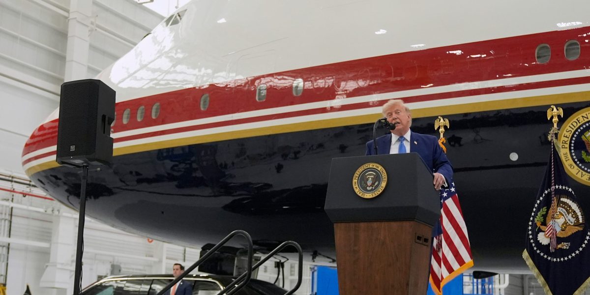 Trump reveals updated Air Force One, a donation from Qatar, and acknowledges, ‘a typical president wouldn’t act this way.’ Trump reveals updated Air Force One, a donation from Qatar, and acknowledges, ‘a typical president wouldn’t act this way.’