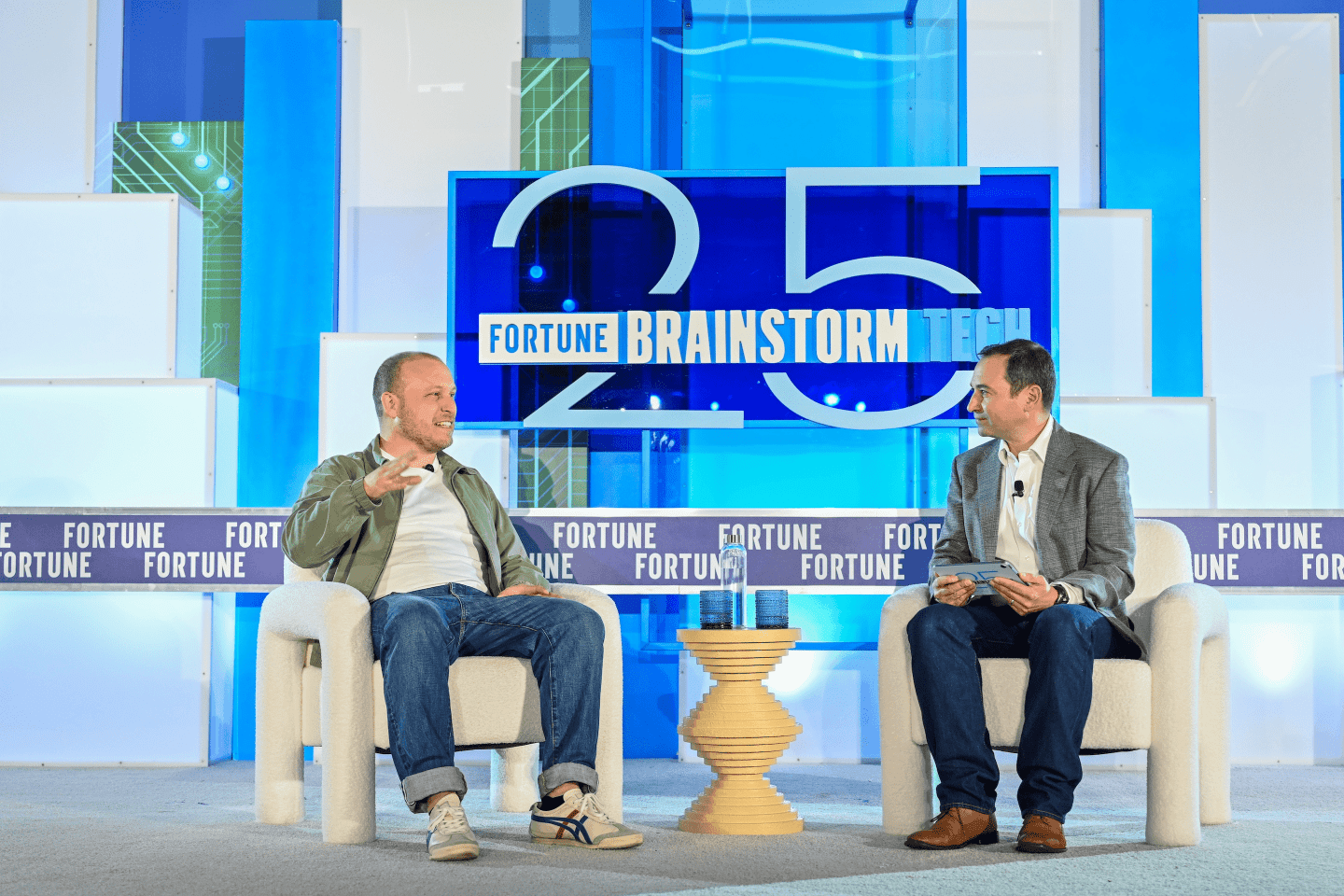 Boris Cherny, head of Claude Code at Anthropic and Fortune's AI Editor Jeremy Kahn on June 8, 2026 at the Fortune Brainstorm Tech conference in Aspen.