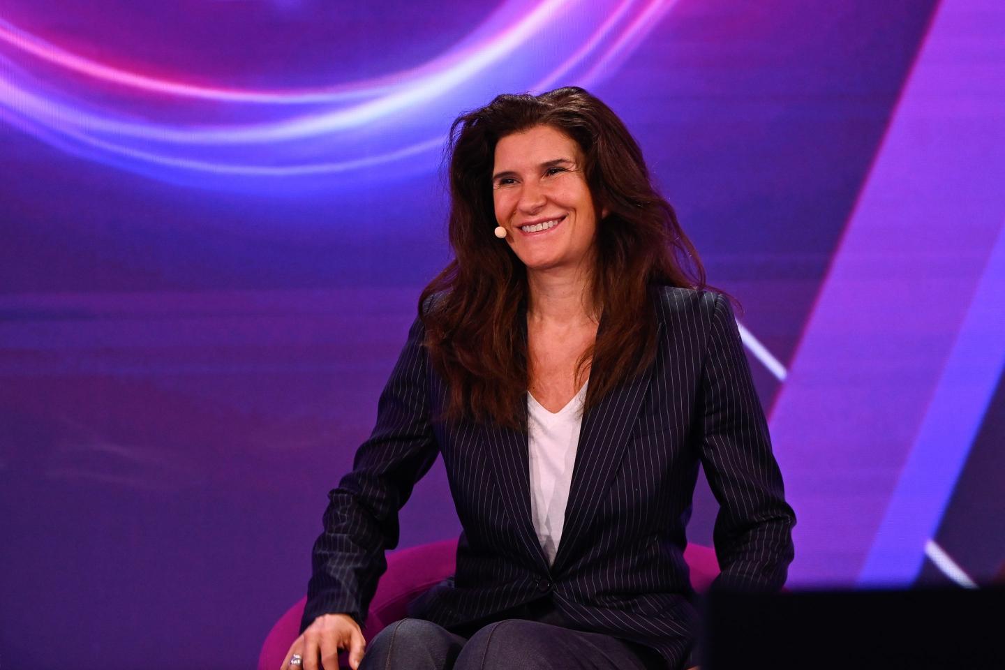 Delphine Viguier-Hovasse, chief innovation and prospective officer at L’Oréal speaking at a conference