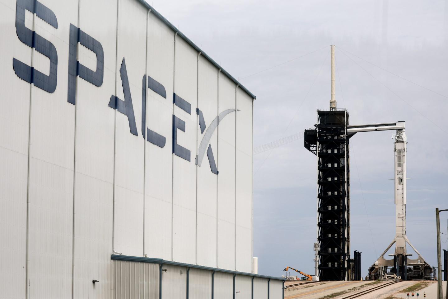 SpaceX's Polaris Dawn Falcon 9 rocket sits on Launch Complex 39A of NASA's Kennedy Space Center as it is prepared for another attempt to liftoff on September 9, 2024 in Cape Canaveral, Florida.