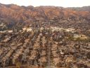 Los Angeles' Pacific Palisades neighborhood pictured after the January 2025 wildfires.