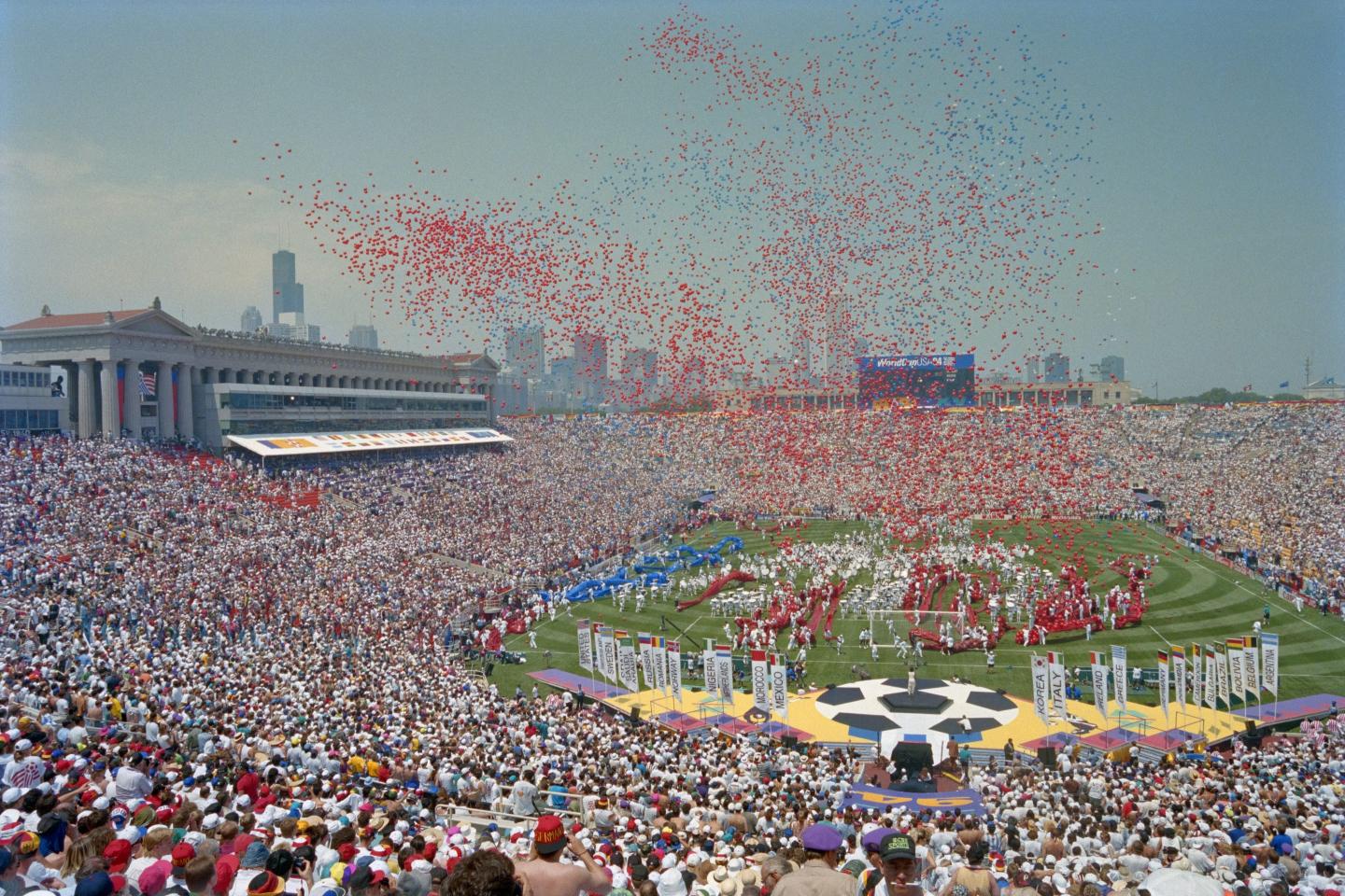 Soldier Field in Chicago during 1994 FIFA World Cup opening ceremonies