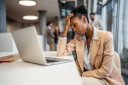 Isolated Gen Z worker in office