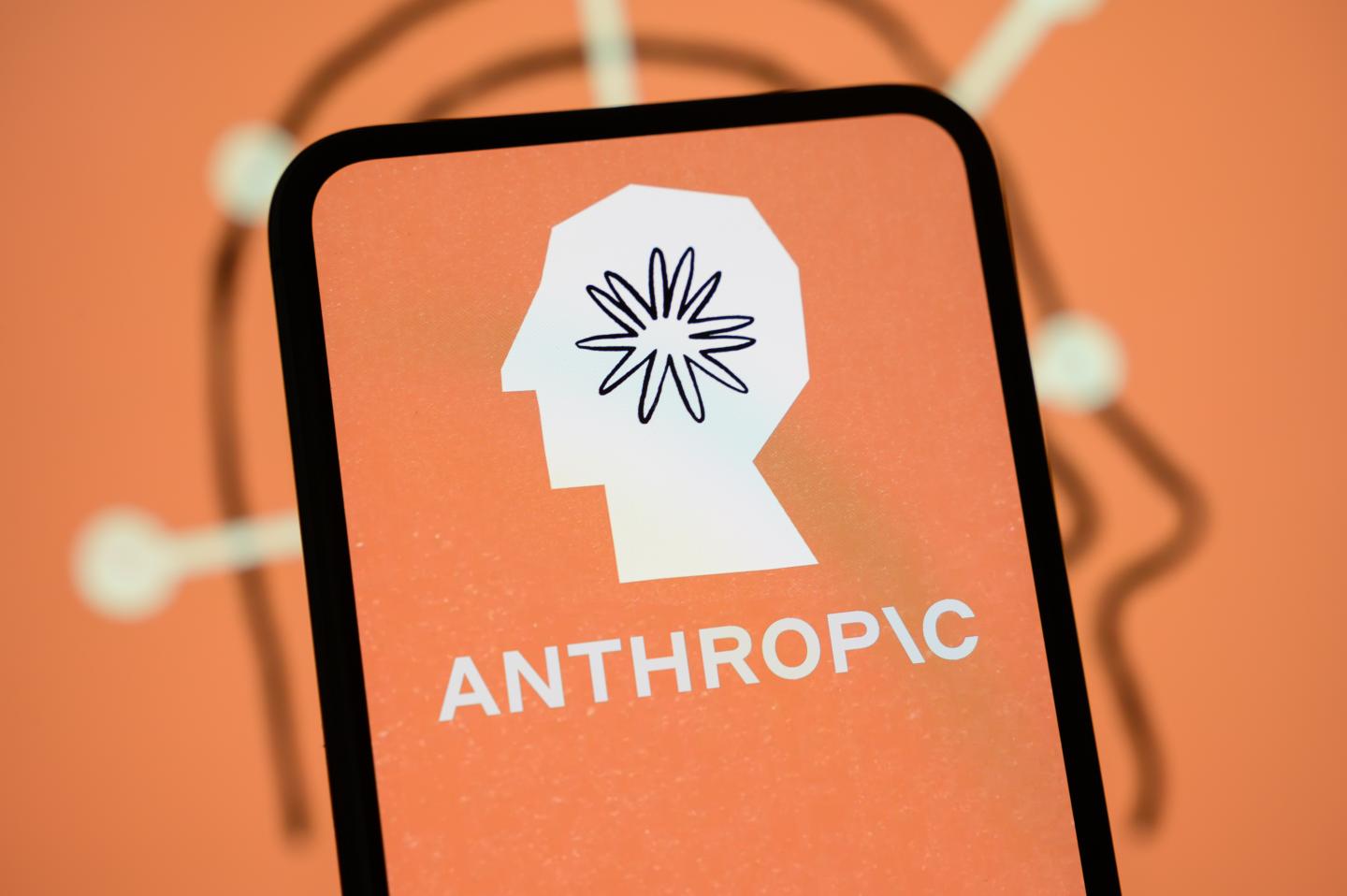 Anthropic logo on a phone.