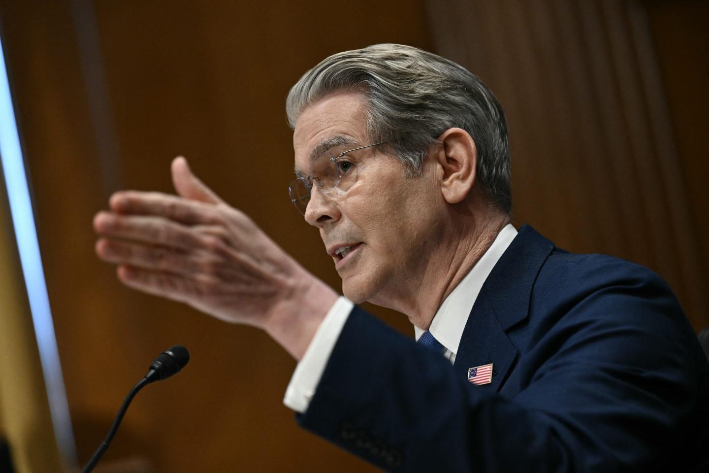 US Secretary of Treasury Scott Bessent testifies during a Senate Finance Committee hearing concerning the fiscal year 2027 budget for the Treasury Department, on Capitol Hill in Washington, DC, on June 3, 2026. (Photo by Brendan SMIALOWSKI / AFP via Getty Images)