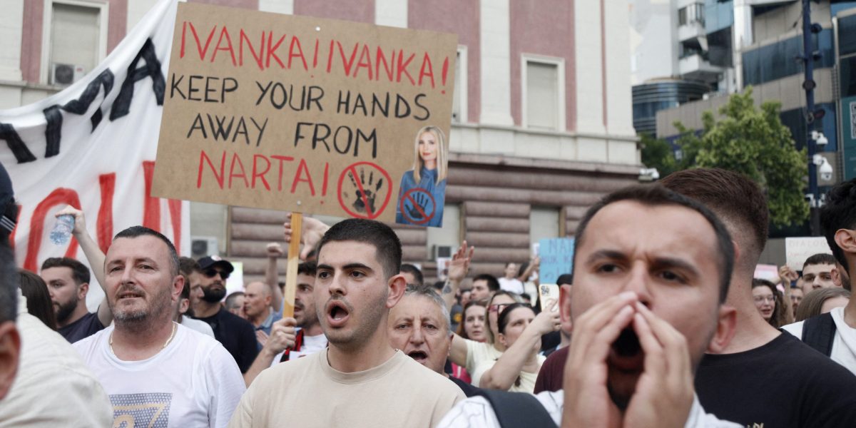Albanian protesters are furious about a giant development on a virgin beach that Jared Kushner and Ivanka Trump discovered on vacation