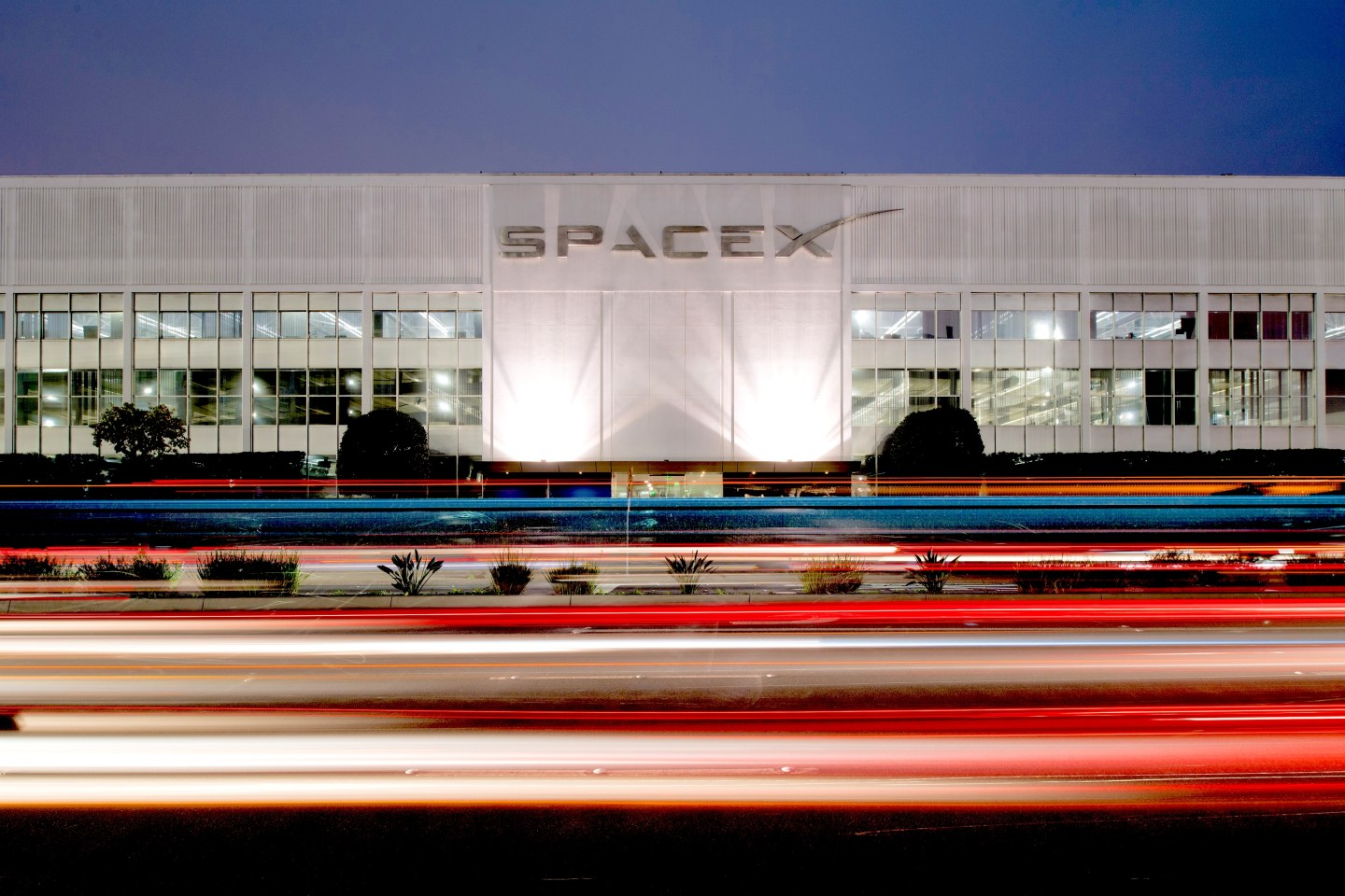 View of SpaceX building
